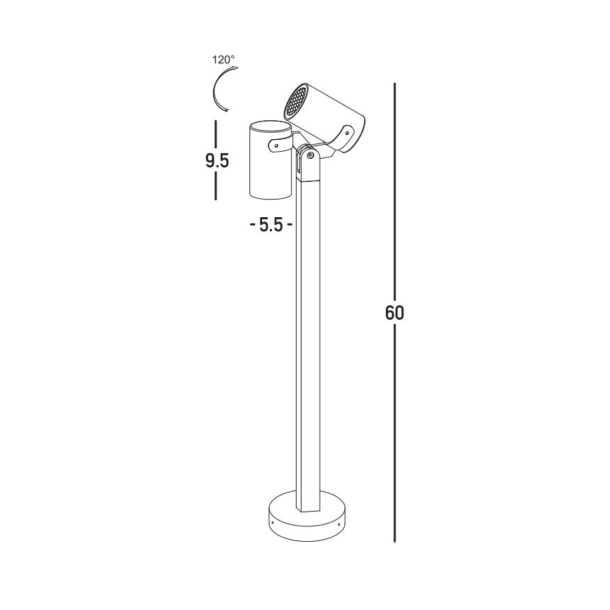 Zambelis E325 - Vonkajšia lampa 1xGU10/15W/230V IP54 antracit