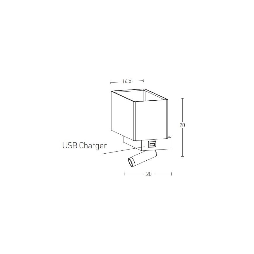 Zambelis H59 - LED Nástenná lampa LED/3W + 1xE27/40W/230V čierna