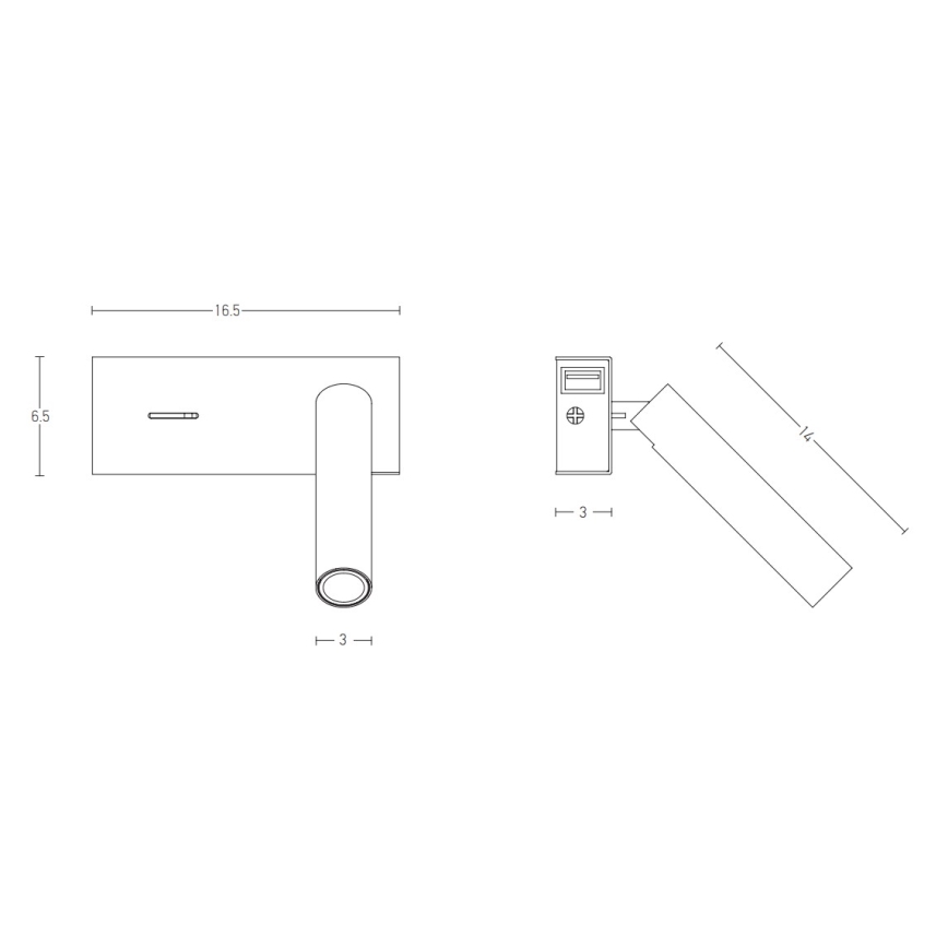 Zambelis H74 - LED Nástenné svietidlo LED/3W/230V USB biela