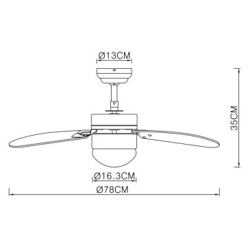 ZEVENTI - Stropný ventilátor FAMARA 1xE14/60W/230V