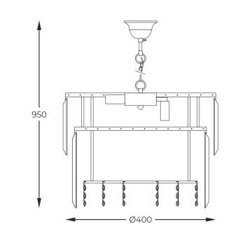 Zuma Line - Luster na reťazi 8xE14/40W/230V pr. 40 cm zlatá