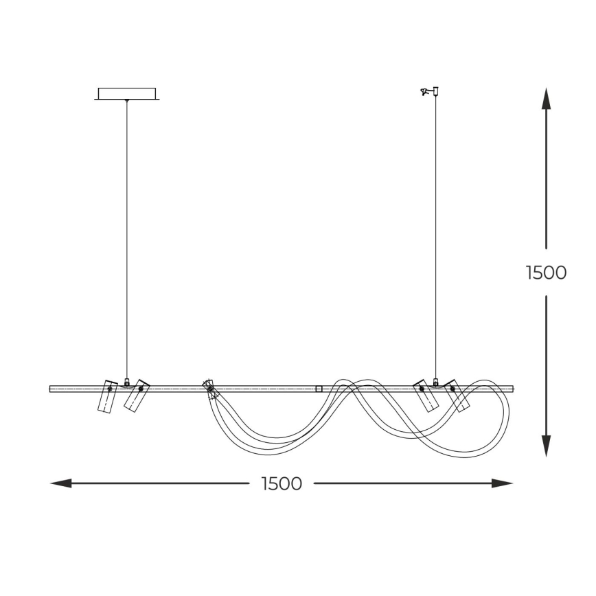 Zuma Line - LED Stmievateľný luster na lanku LED/60W + LED/7,5W/230V 2700-6000K čierna/zlatá + diaľkové ovládanie