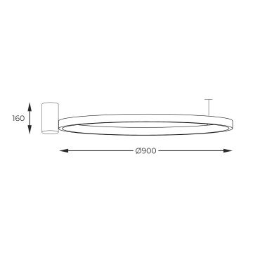 Zuma Line - LED Stropné svietidlo LED/40W/230V 3000/4000/6000K pr. 90 cm čierna