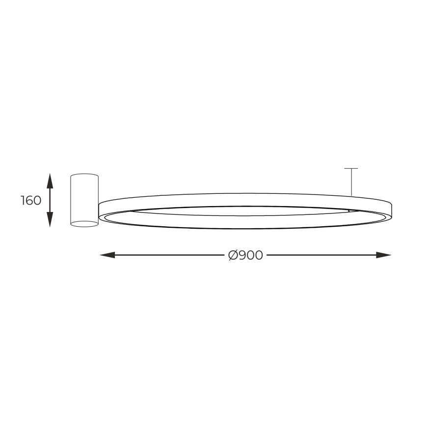 Zuma Line - LED Stropné svietidlo LED/40W/230V 3000/4000/6000K pr. 90 cm čierna