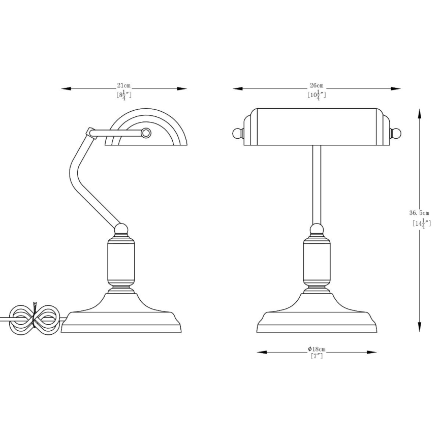 Zuma Line - Stolná lampa 1xE27/40W/230V zlatá