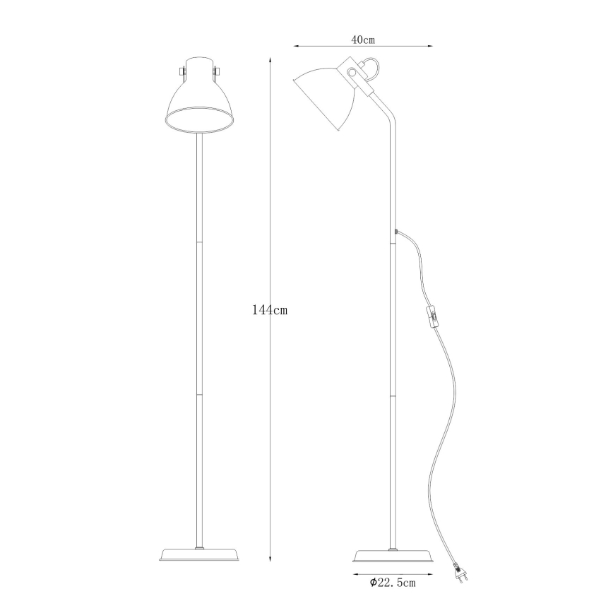 Zuma Line - Stojacia lampa 1xE27/40W/230V čierna