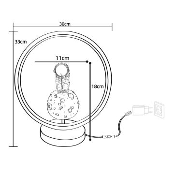 Zuma Line - LED Detská stolná lampa LED/4W/230V astronaut/živica