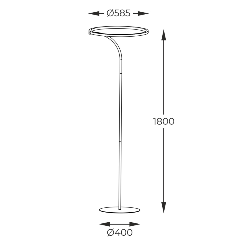 Zuma Line - LED Stojacia lampa LED/24W/230V čierna