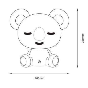 Zuma Line - LED Stmievateľná detská dotyková stolná lampa LED/3W/230V koala ružová