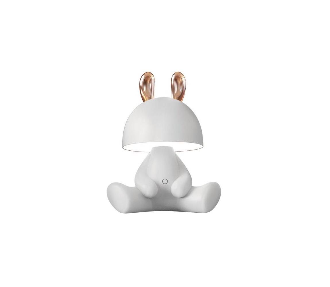 Zuma Line Zuma Line KDR-6301-WH - LED Detská dotyková stolná lampa BUNNY LED/3W/230V 