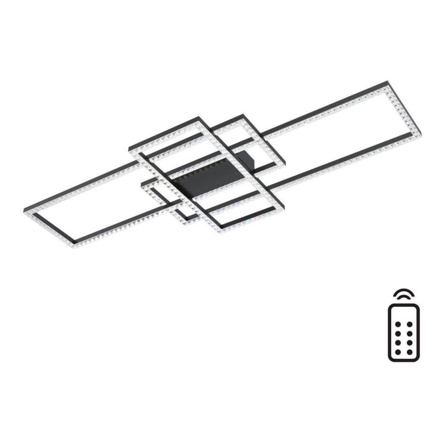 Zuma Line - LED Stmievateľné krištáľové stropné svietidlo LED/52W/230V 2700-6000K čierna + diaľkové ovládanie