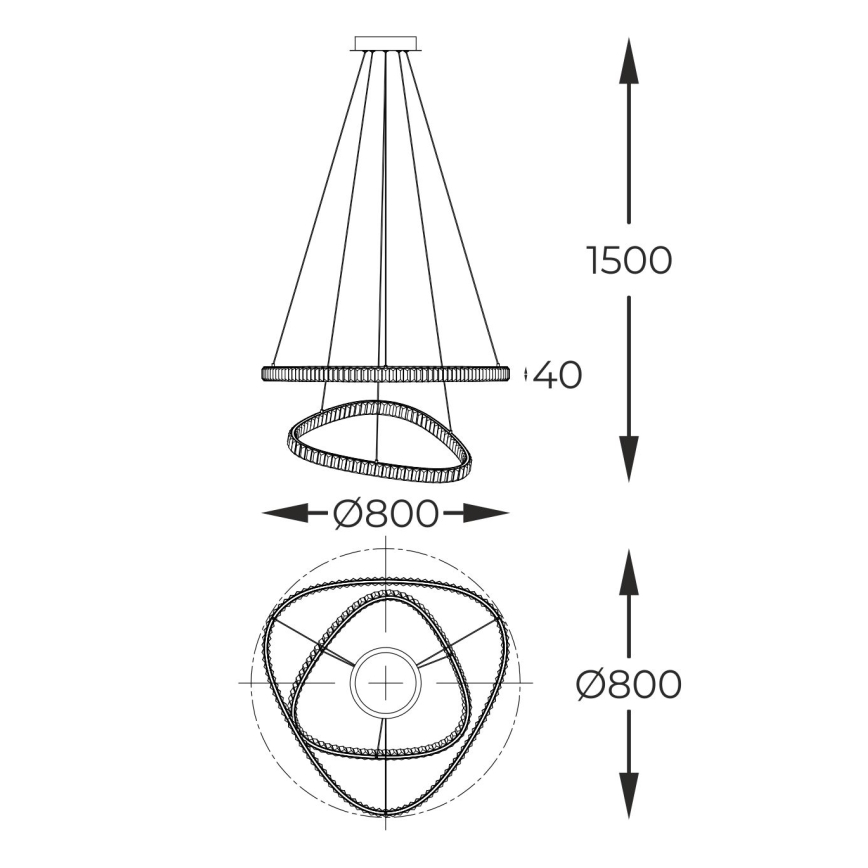 Zuma Line - LED Stmievateľný krištáľový luster na lanku LED/36W/230V 3000-6000K + diaľkové ovládanie