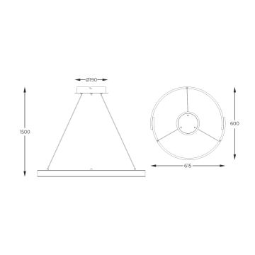 Zuma Line - LED Stmievateľný luster na lanku LED/30W/230V čierna/zlatá