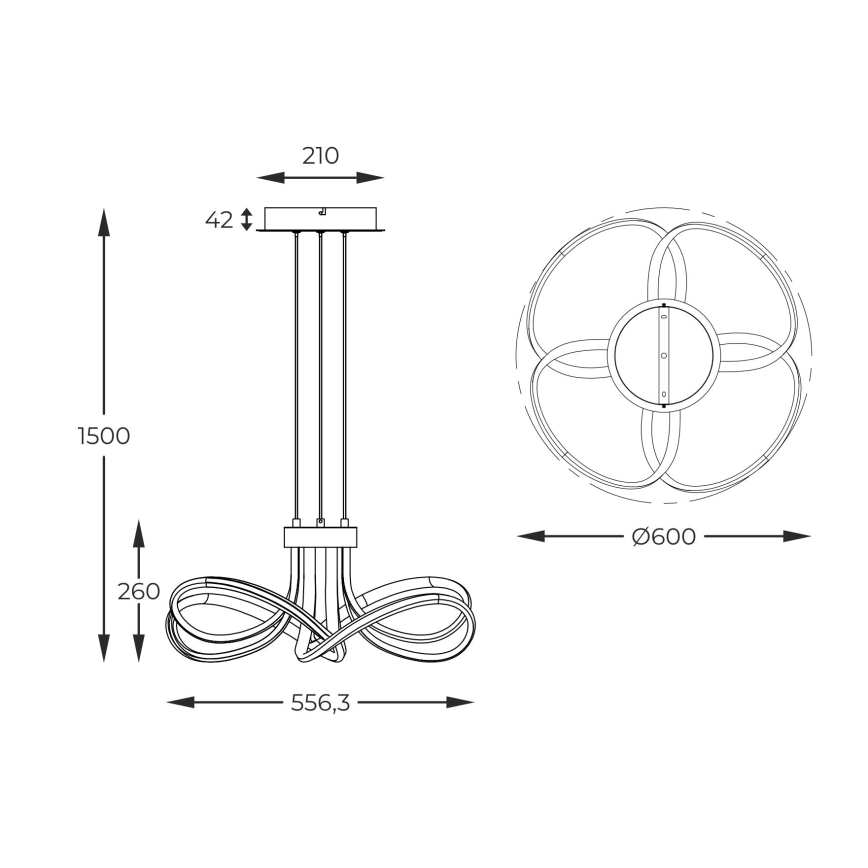 Zuma Line - LED Stmievateľný luster na lanku LED/45W/230V šedá/zlatá