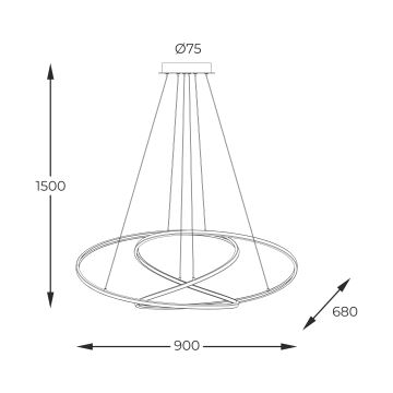 Zuma Line - LED Stmievateľný luster na lanku LED/56W/230V zlatá