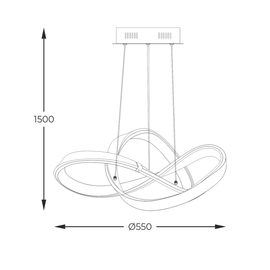 Zuma Line - LED Stmievateľný luster na lanku LED/44W/230V čierna