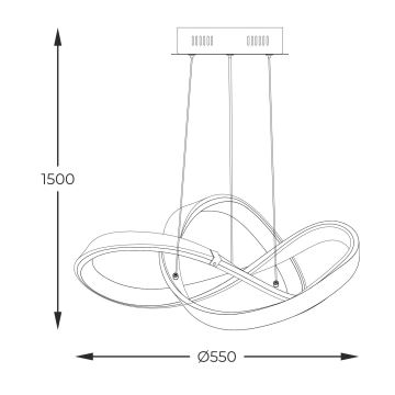 Zuma Line - LED Stmievateľný luster na lanku LED/44W/230V čierna/zlatá