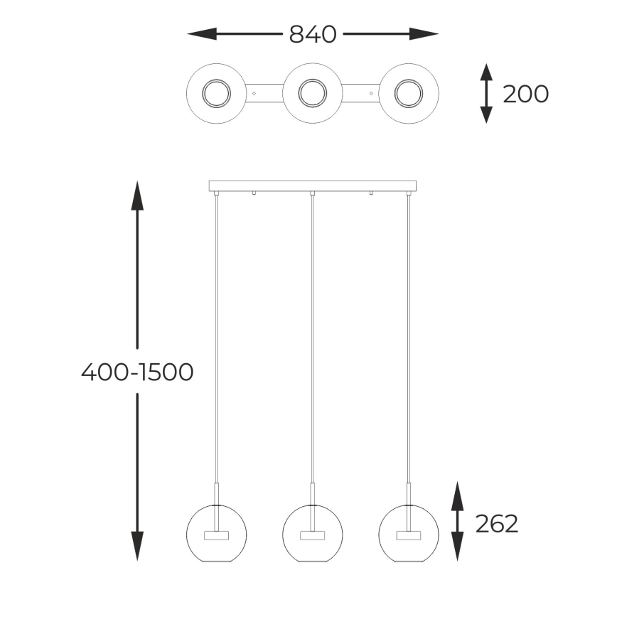 Zuma Line - LED Luster na lanku 3xLED/5W/230V zlatá