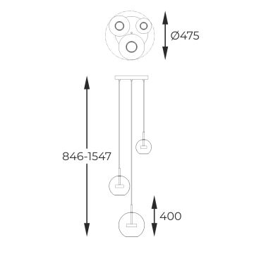 Zuma Line - LED Luster na lanku 3xLED/5W/230V chróm