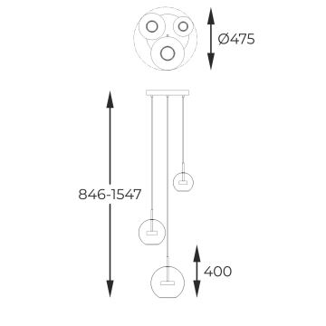 Zuma Line - LED Luster na lanku 3xLED/5W/230V zlatá