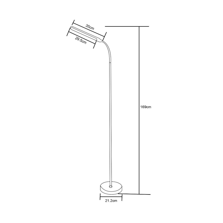 Zuma Line - LED Stmievateľná stojacia lampa LED/10W/230V 3000/4500/6500K čierna